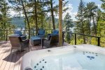 Enjoy the private hot tub and take in the Whitefish Lake views as you relax with your group.